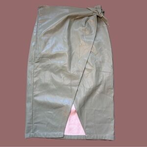MOTF Super Soft Vegan Leather High Waist Wrap Pencil Skirt